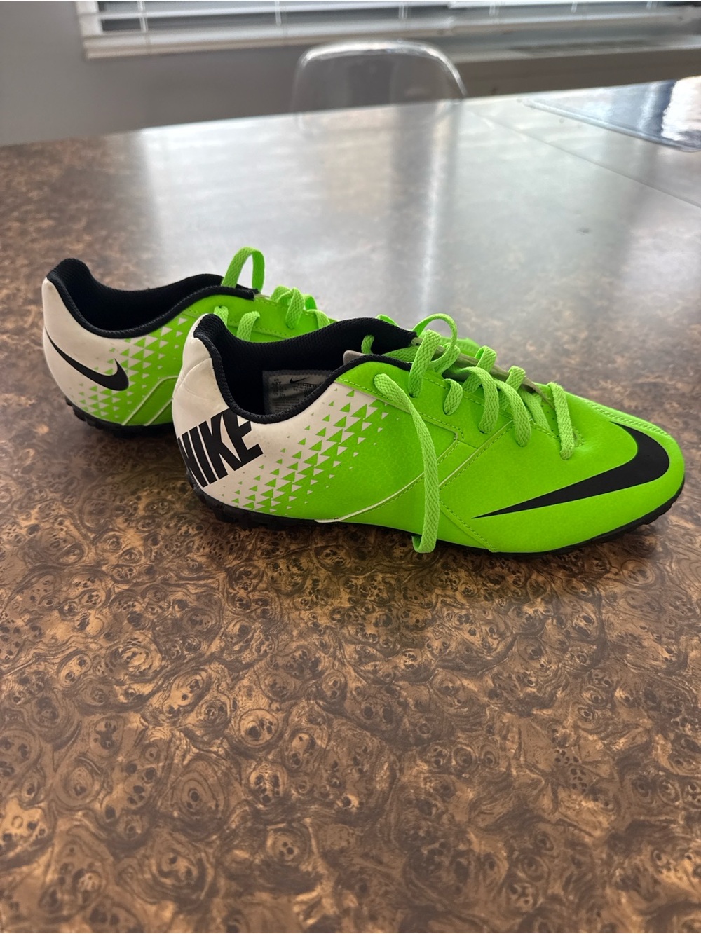 Nike Kids Neon Green and Black Turf Shoes/Soccer Sneakers